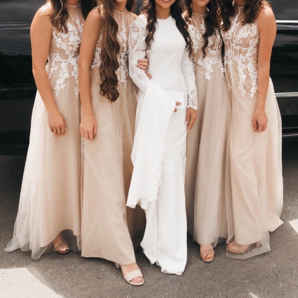 Champagne Tulle Dress - Picture 1 of 8